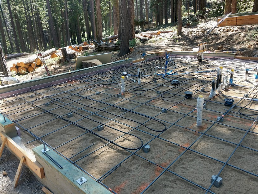 Sierra City, CA Energy Efficient Heat System lines and pipe laid in grid fashion