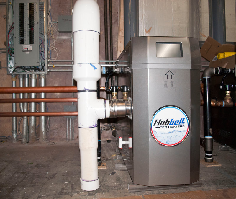 Grass Valley, CA Commercial Hubbell Boiler Installation with copper pipe, white pipe