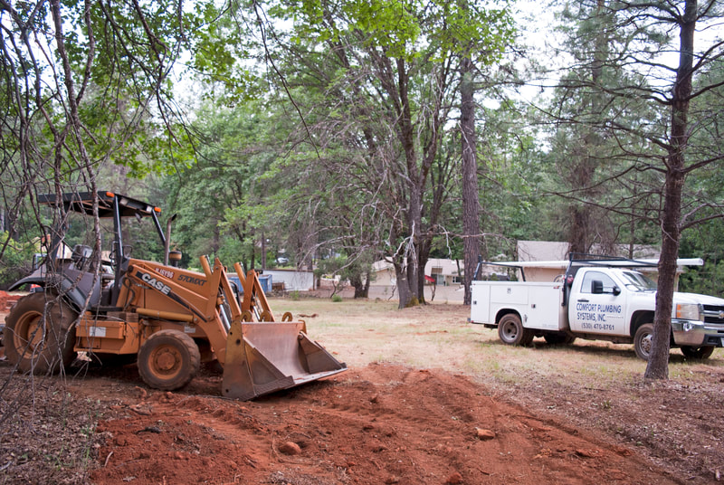 Auburn, CA Excavation Equipment, tractors and truck for Permitted Designed Septic System Install