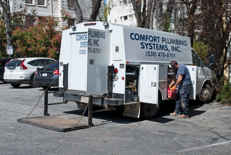 Nevada City Commercial Water Meter Leak Repair Comfort Plumbing Systems Truck Service Tech