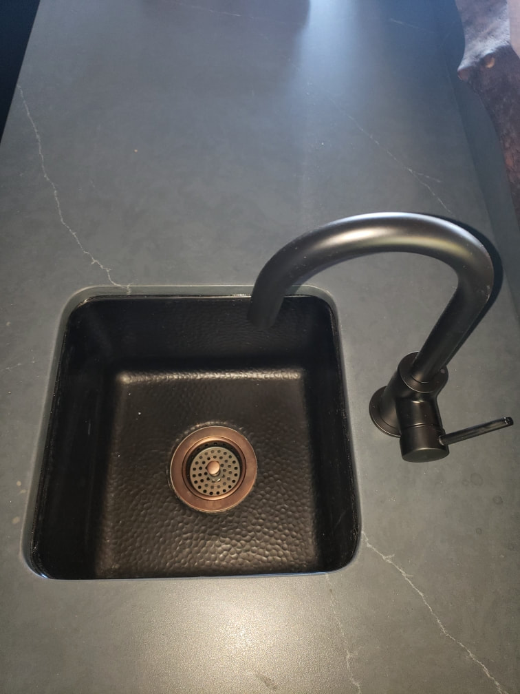 Auburn, CA Bronze Bar Sink Remodel with Bronze fixtures