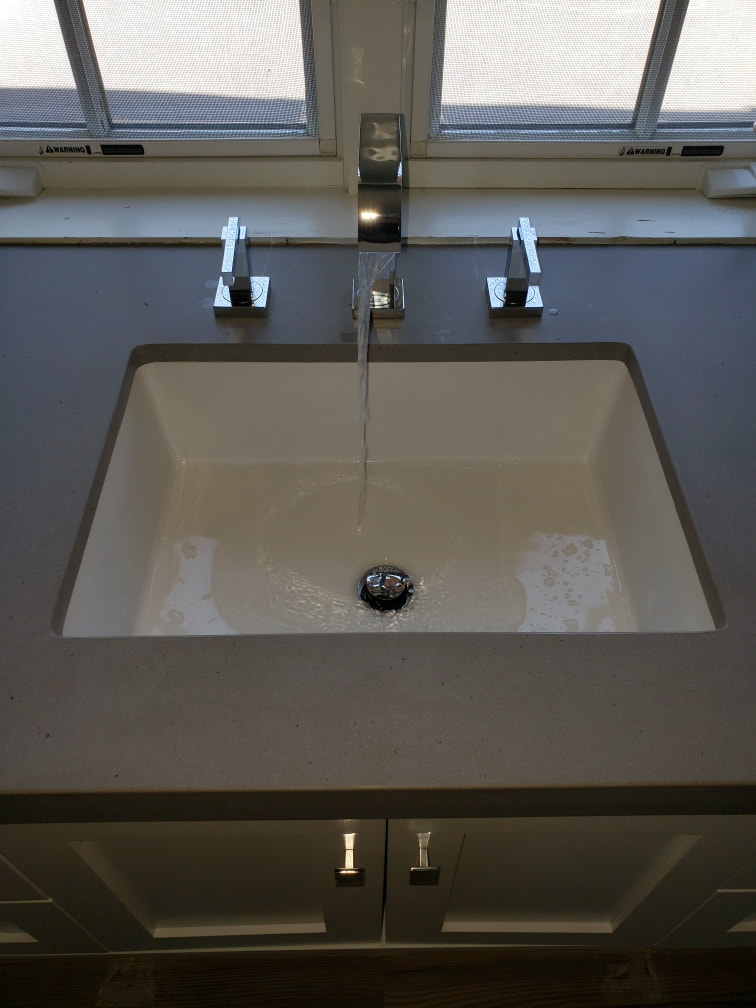 Grass Valley, CA Residential White Porcelain Drop In Kitchen Sink Remodel with New Fixtures